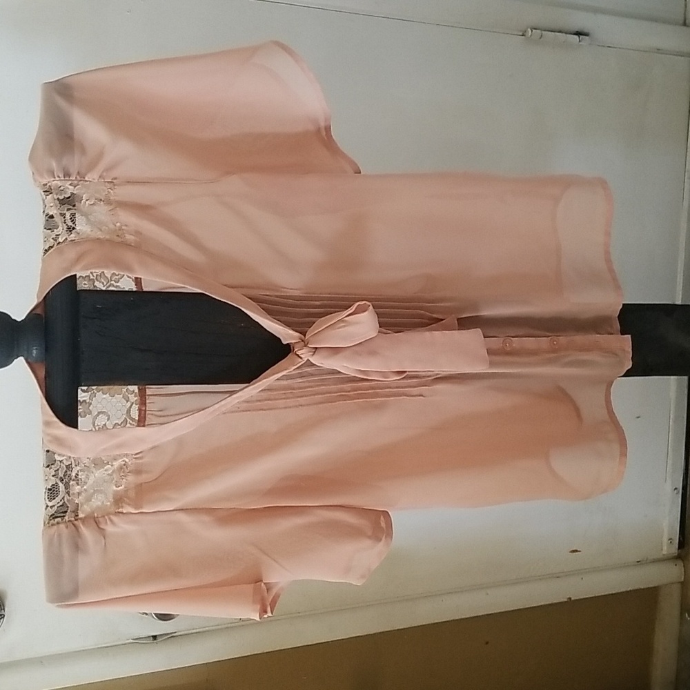 Forever 21 Flesh Boho Lace Dress Shirt S/P